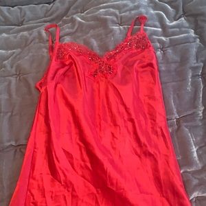 VS red satin baby doll night dress , embellished top size s
